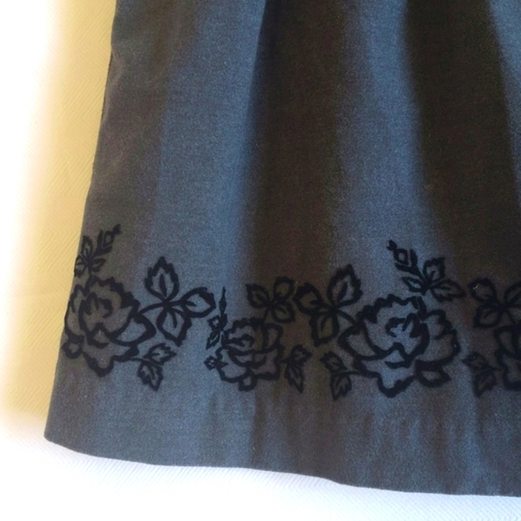 vintage gymboree fancy winter dress with velvet floral details 3T toddler girls - Picture 4 of 9